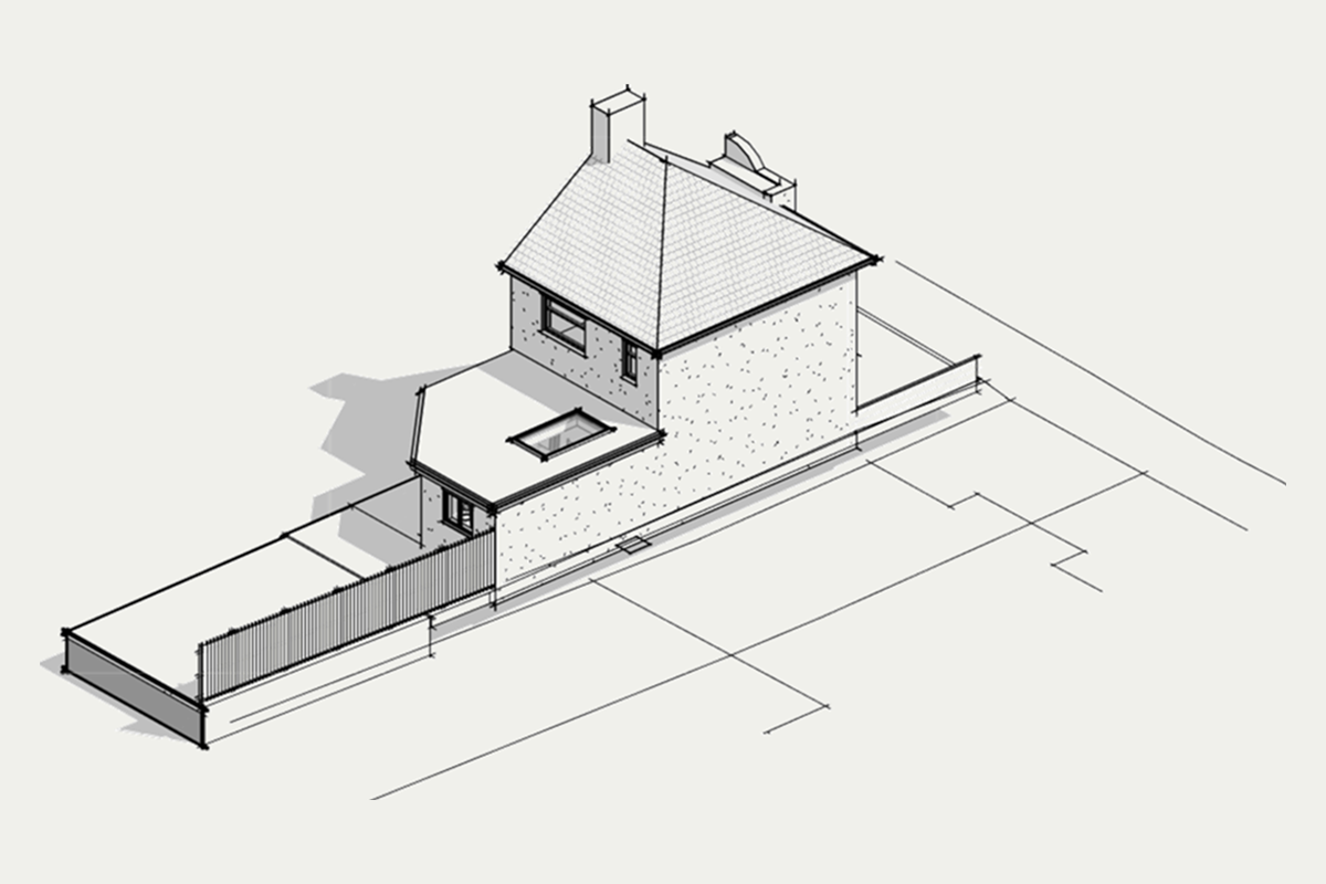 Rear view of the approved single-storey extension at Brentwood Road, Gidea Park